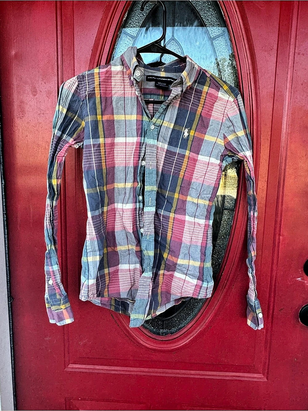 Ralph Lauren Sport Plaid Cotton Button Down Size 6